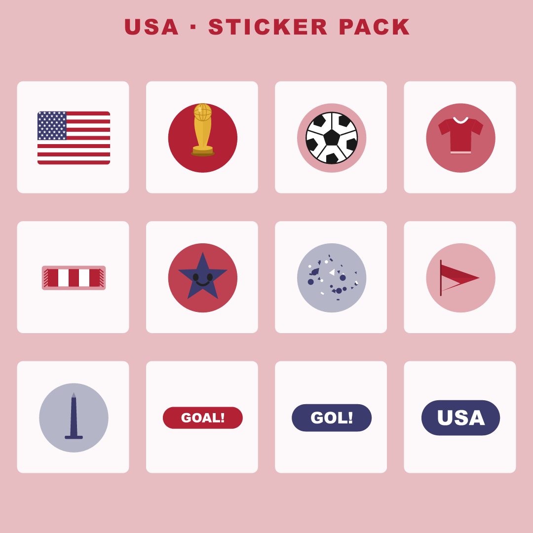 USA Football Fan Pack — Stickers, Digital Paper, Poster & Coloring Page preview 2