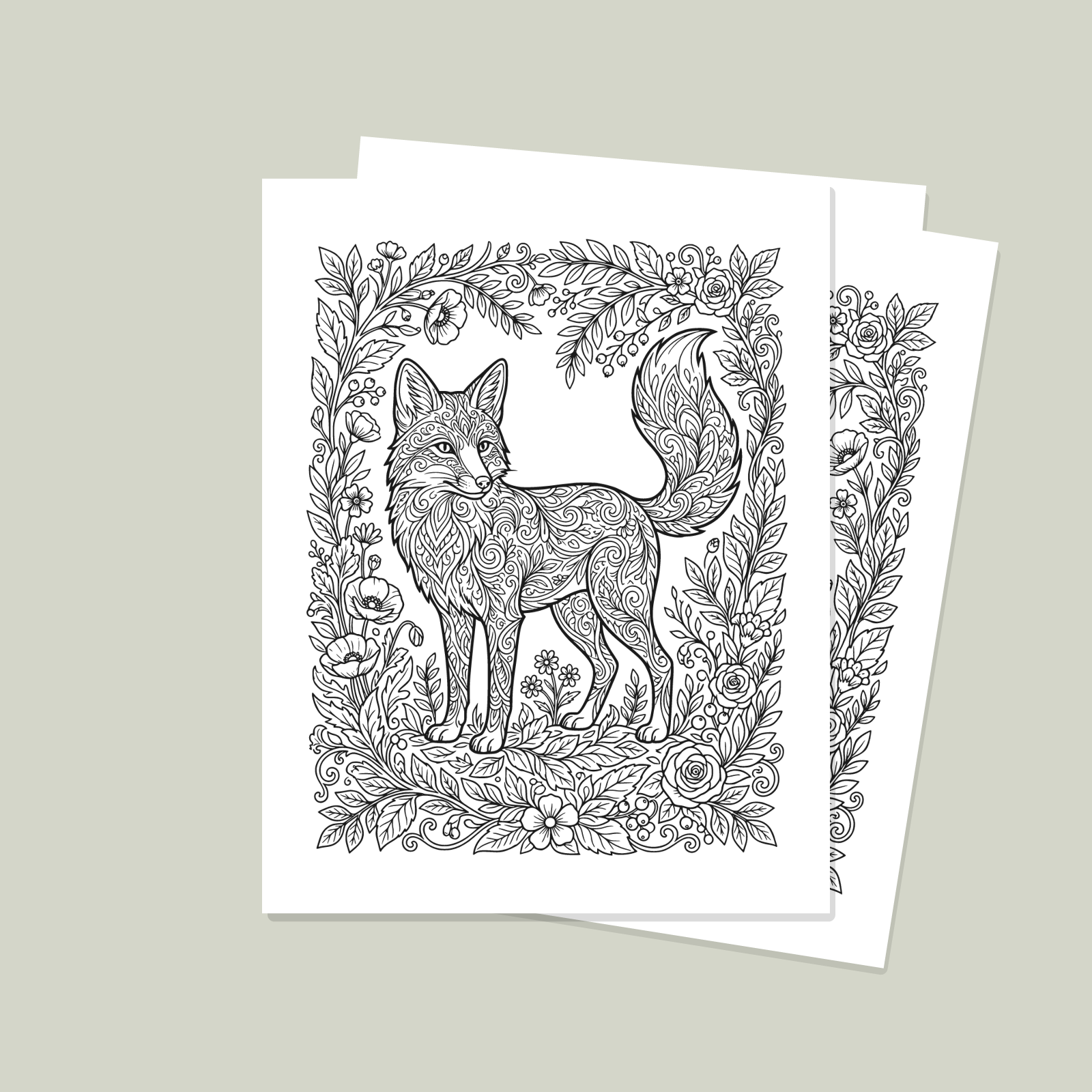 Woodland Animals Coloring Pages — 10 Printable Adult Coloring Sheets (Fox, Owl, Deer & More)